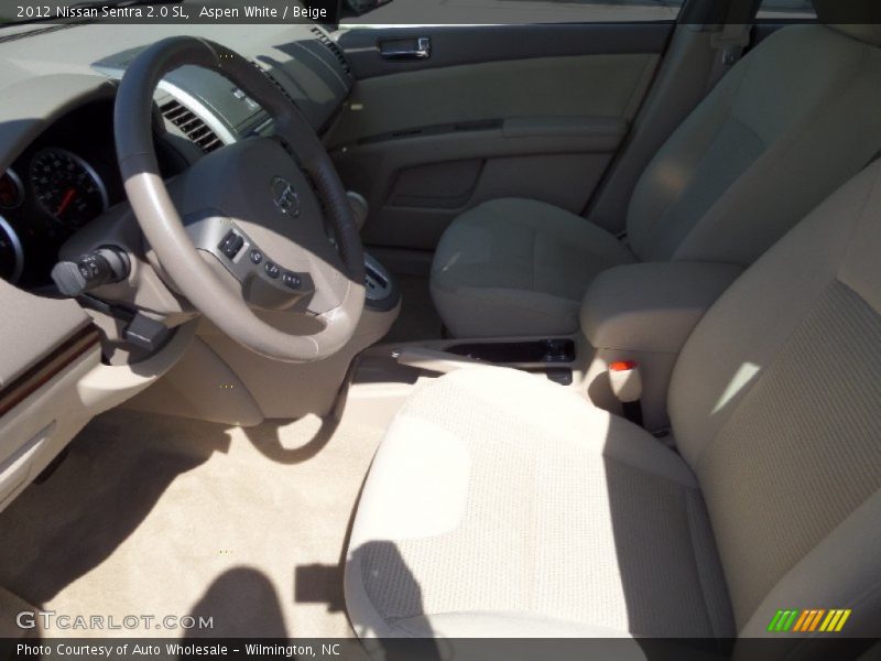 Aspen White / Beige 2012 Nissan Sentra 2.0 SL