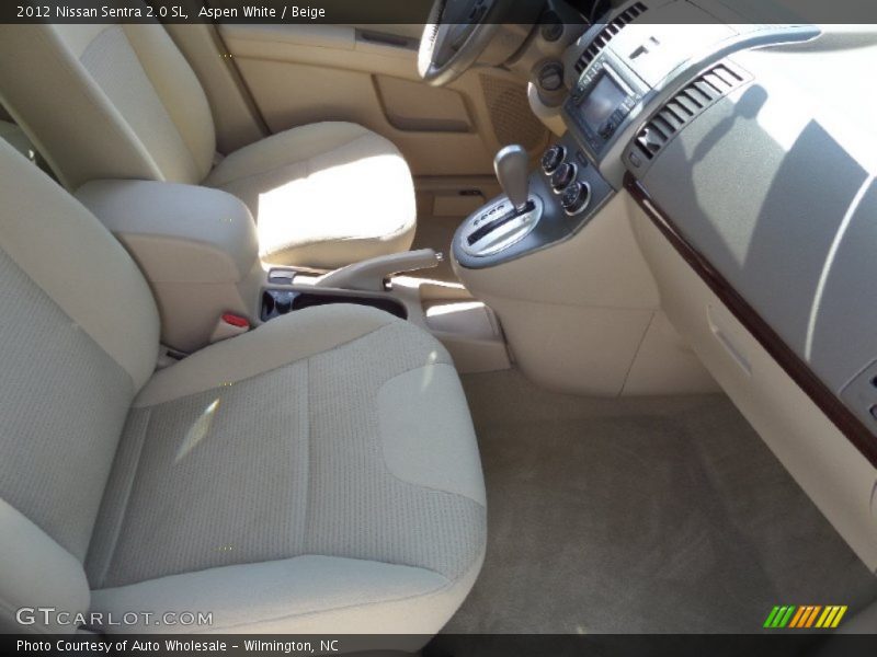 Aspen White / Beige 2012 Nissan Sentra 2.0 SL