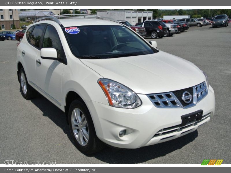 Pearl White / Gray 2013 Nissan Rogue SV