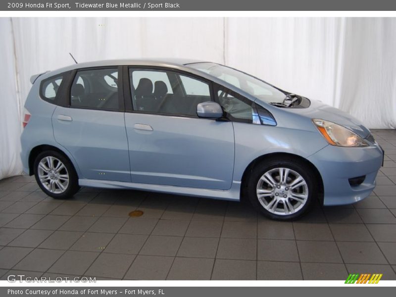 Tidewater Blue Metallic / Sport Black 2009 Honda Fit Sport