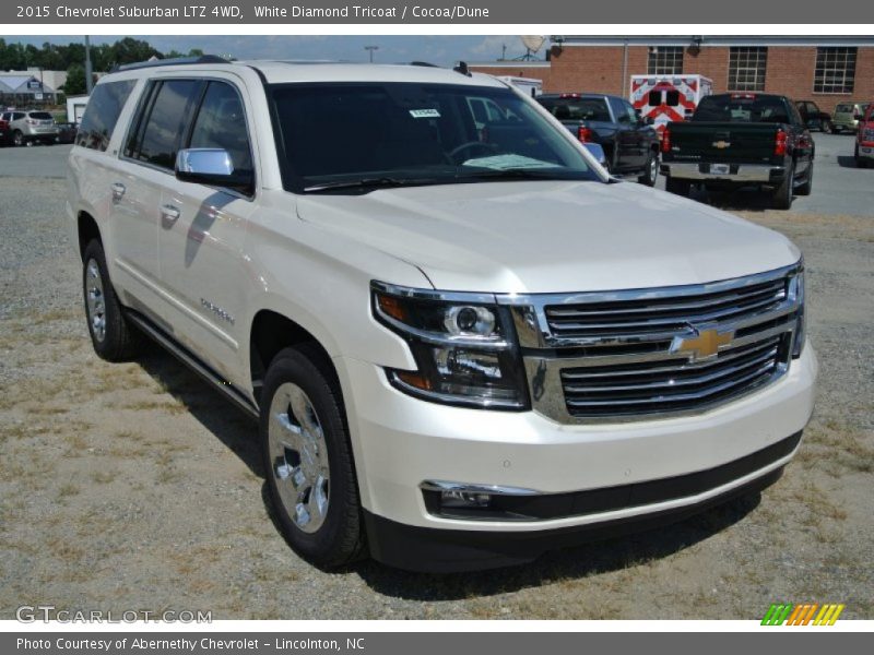 White Diamond Tricoat / Cocoa/Dune 2015 Chevrolet Suburban LTZ 4WD