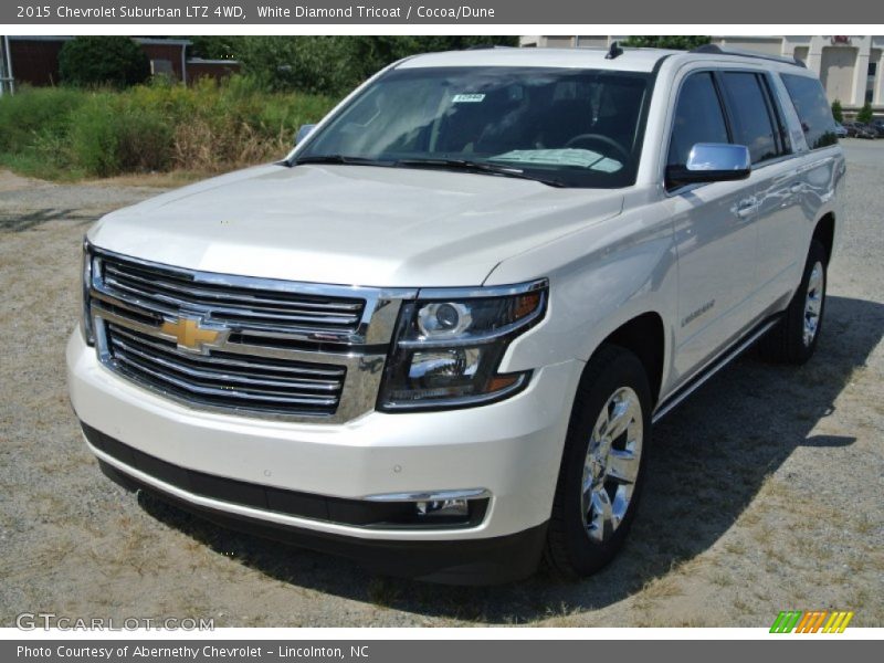 White Diamond Tricoat / Cocoa/Dune 2015 Chevrolet Suburban LTZ 4WD
