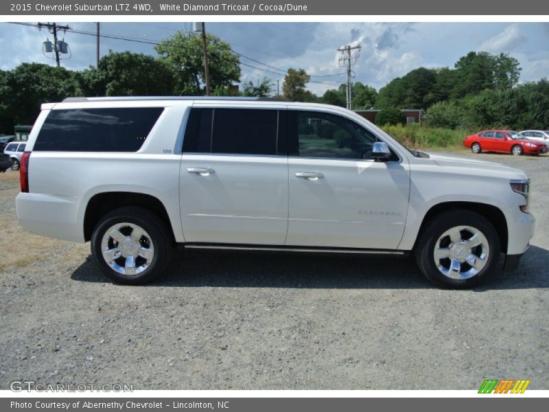 White Diamond Tricoat / Cocoa/Dune 2015 Chevrolet Suburban LTZ 4WD