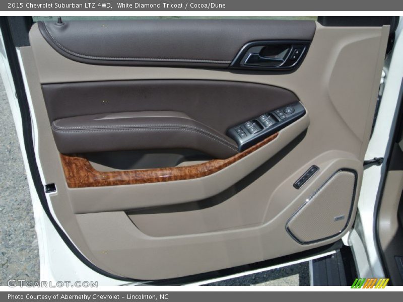 White Diamond Tricoat / Cocoa/Dune 2015 Chevrolet Suburban LTZ 4WD