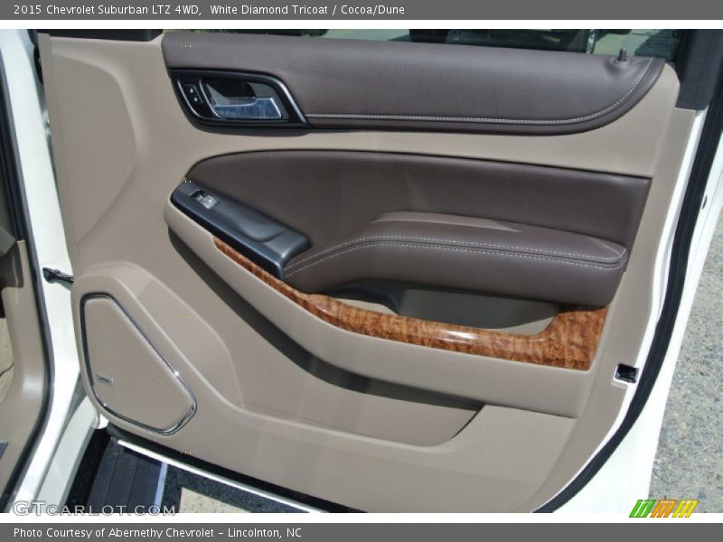 White Diamond Tricoat / Cocoa/Dune 2015 Chevrolet Suburban LTZ 4WD