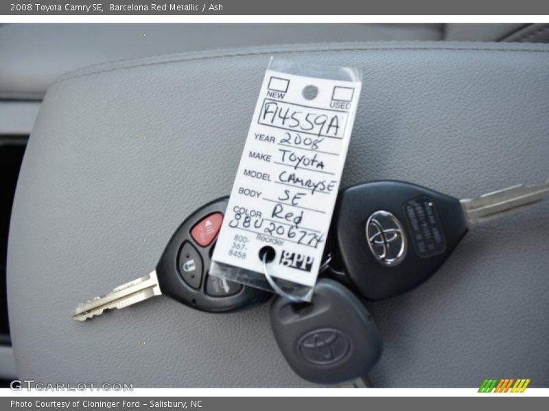 Barcelona Red Metallic / Ash 2008 Toyota Camry SE