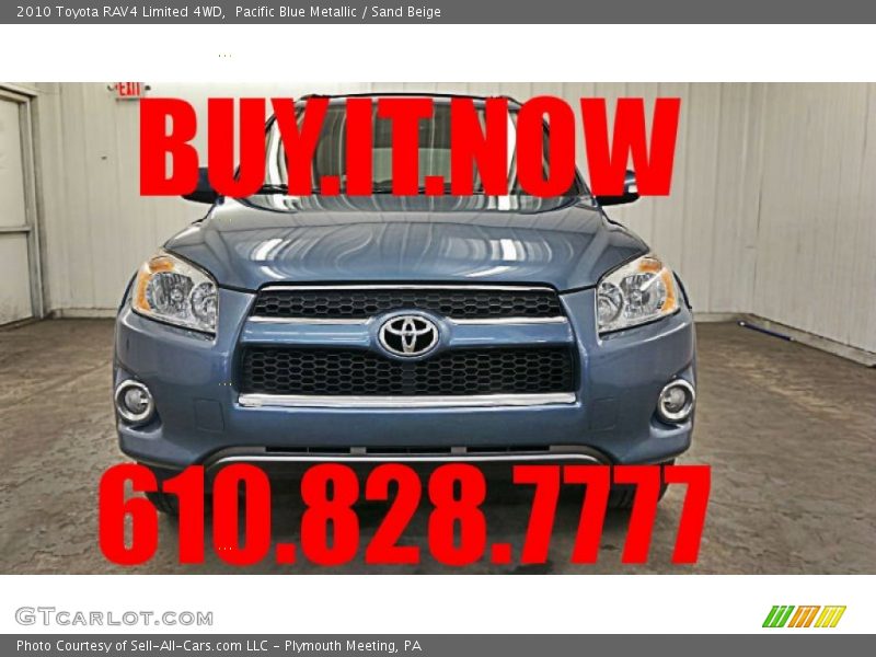 Pacific Blue Metallic / Sand Beige 2010 Toyota RAV4 Limited 4WD