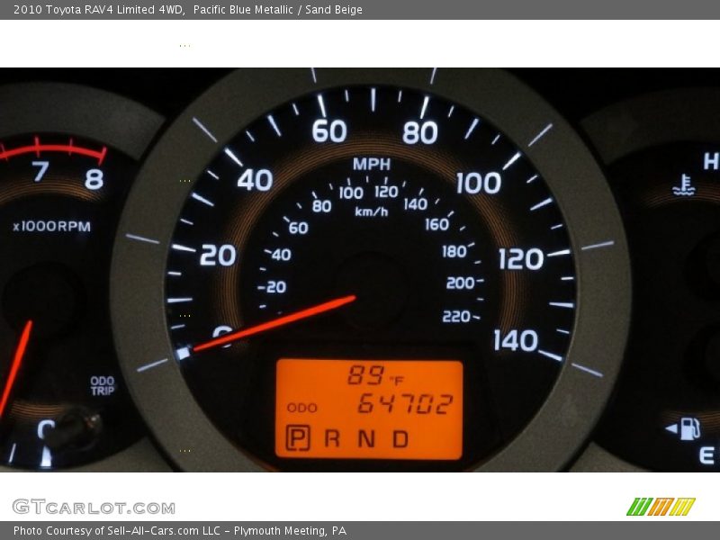 Pacific Blue Metallic / Sand Beige 2010 Toyota RAV4 Limited 4WD