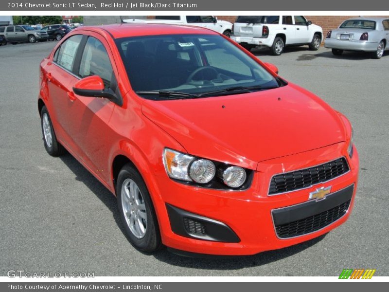 Red Hot / Jet Black/Dark Titanium 2014 Chevrolet Sonic LT Sedan