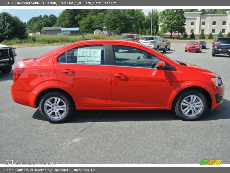 Red Hot / Jet Black/Dark Titanium 2014 Chevrolet Sonic LT Sedan