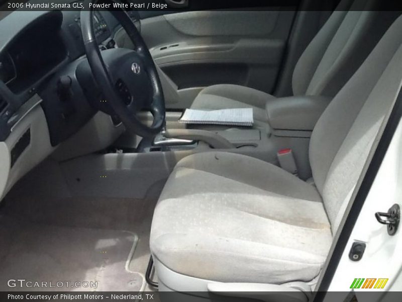 Powder White Pearl / Beige 2006 Hyundai Sonata GLS