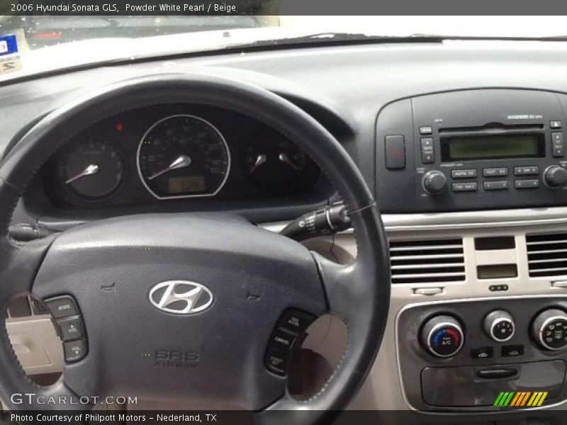 Powder White Pearl / Beige 2006 Hyundai Sonata GLS