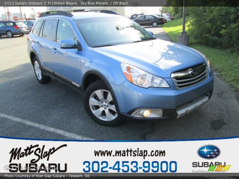 Sky Blue Metallic / Off Black 2011 Subaru Outback 2.5i Limited Wagon