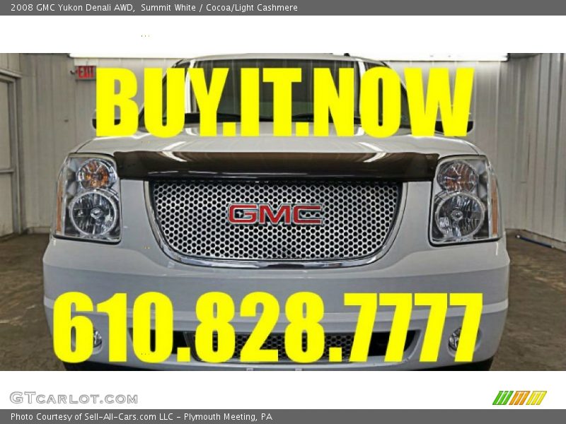 Summit White / Cocoa/Light Cashmere 2008 GMC Yukon Denali AWD