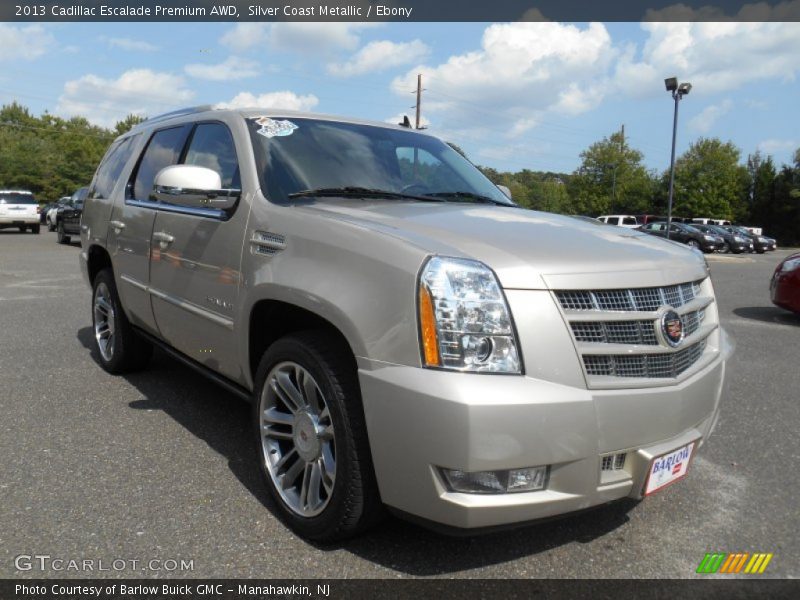 Silver Coast Metallic / Ebony 2013 Cadillac Escalade Premium AWD