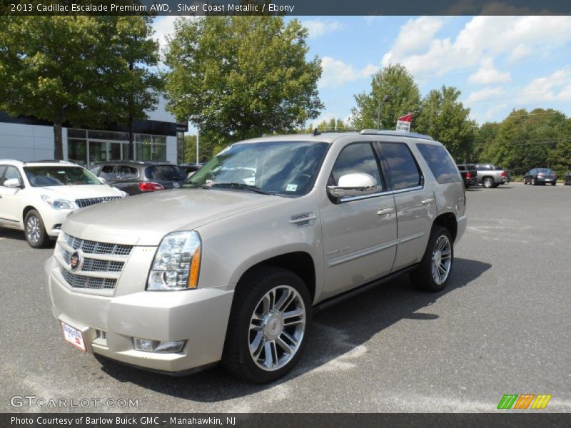 Silver Coast Metallic / Ebony 2013 Cadillac Escalade Premium AWD