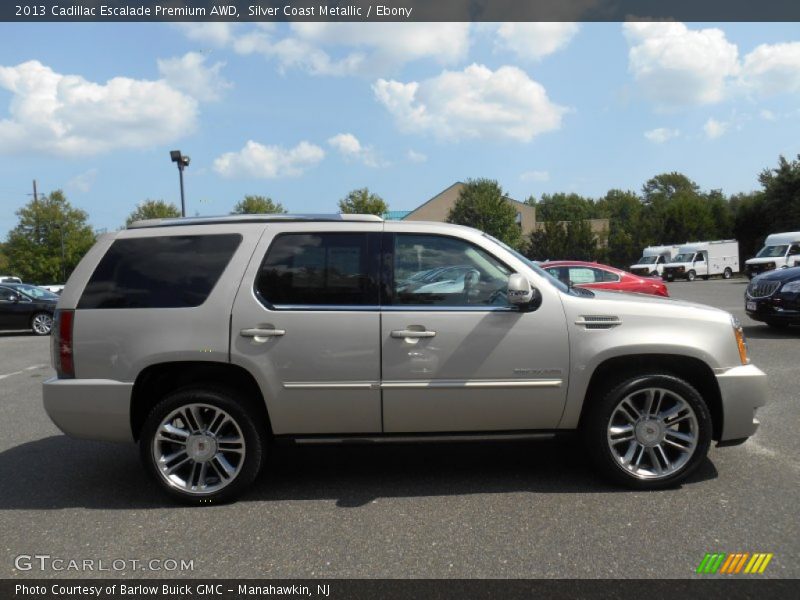 Silver Coast Metallic / Ebony 2013 Cadillac Escalade Premium AWD