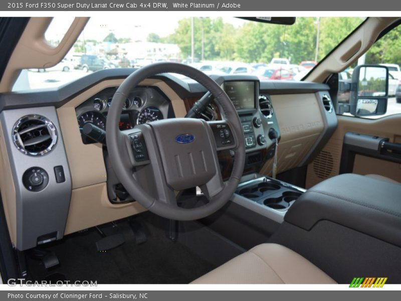 White Platinum / Adobe 2015 Ford F350 Super Duty Lariat Crew Cab 4x4 DRW