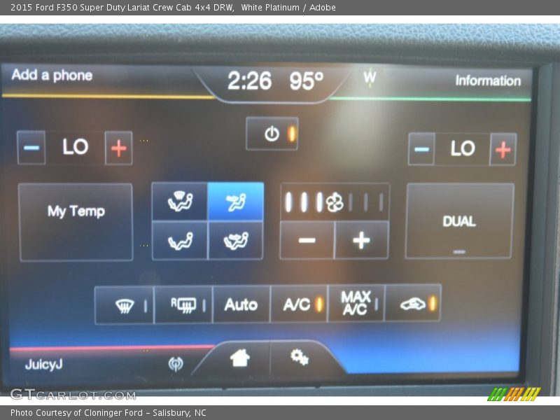 White Platinum / Adobe 2015 Ford F350 Super Duty Lariat Crew Cab 4x4 DRW