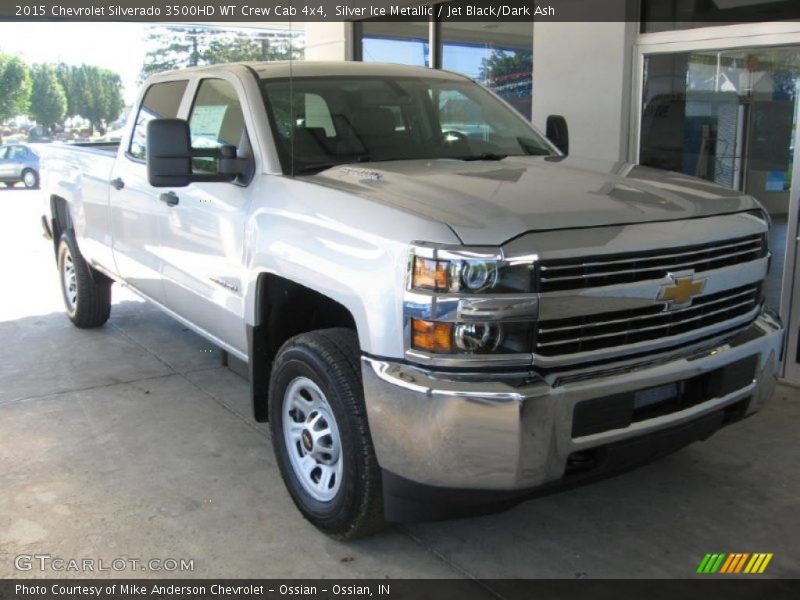 Silver Ice Metallic / Jet Black/Dark Ash 2015 Chevrolet Silverado 3500HD WT Crew Cab 4x4