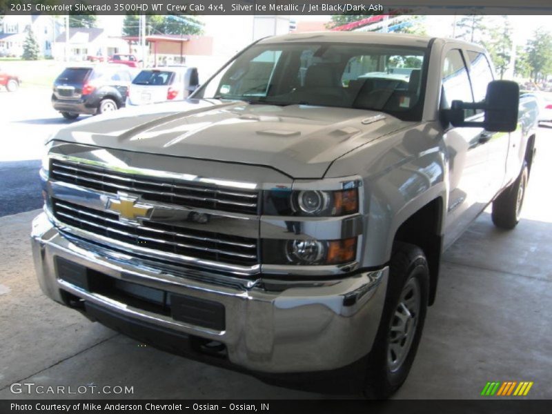 Silver Ice Metallic / Jet Black/Dark Ash 2015 Chevrolet Silverado 3500HD WT Crew Cab 4x4