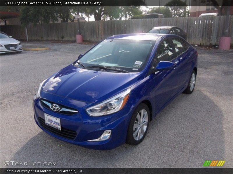 Marathon Blue / Gray 2014 Hyundai Accent GLS 4 Door