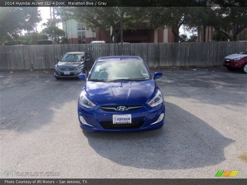 Marathon Blue / Gray 2014 Hyundai Accent GLS 4 Door