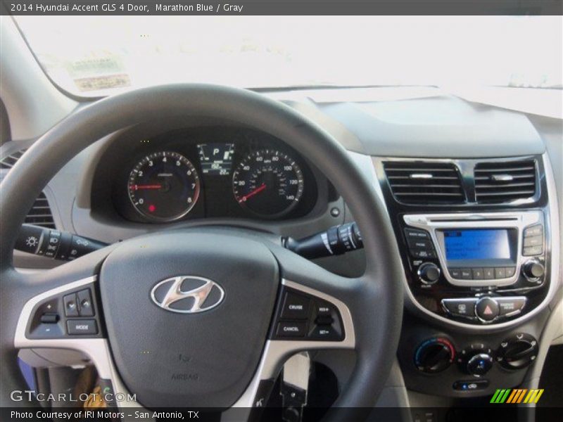 Marathon Blue / Gray 2014 Hyundai Accent GLS 4 Door