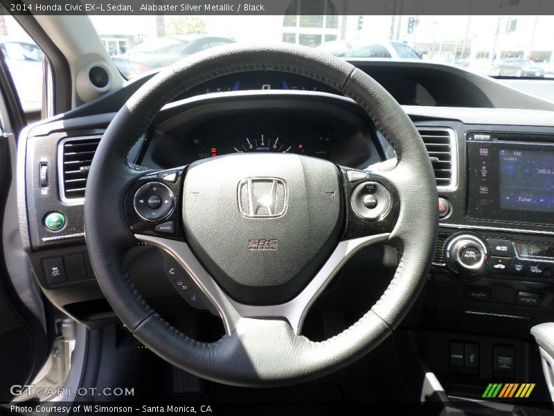 Alabaster Silver Metallic / Black 2014 Honda Civic EX-L Sedan