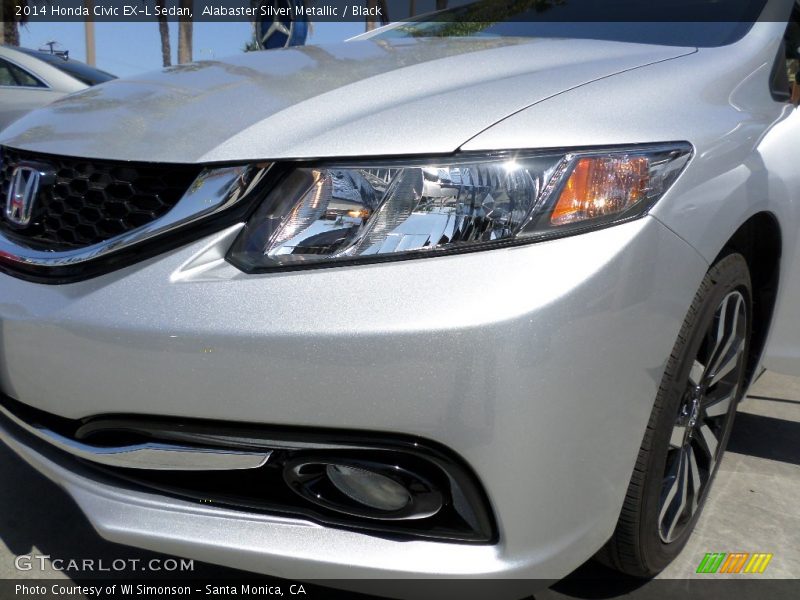 Alabaster Silver Metallic / Black 2014 Honda Civic EX-L Sedan