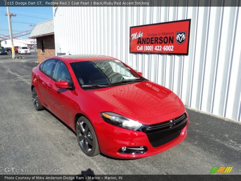 Redline Red 2 Coat Pearl / Black/Ruby Red Accent Stitching 2015 Dodge Dart GT