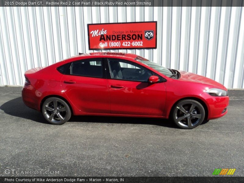 Redline Red 2 Coat Pearl / Black/Ruby Red Accent Stitching 2015 Dodge Dart GT