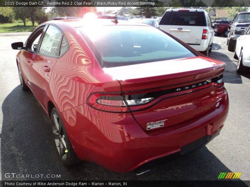 Redline Red 2 Coat Pearl / Black/Ruby Red Accent Stitching 2015 Dodge Dart GT