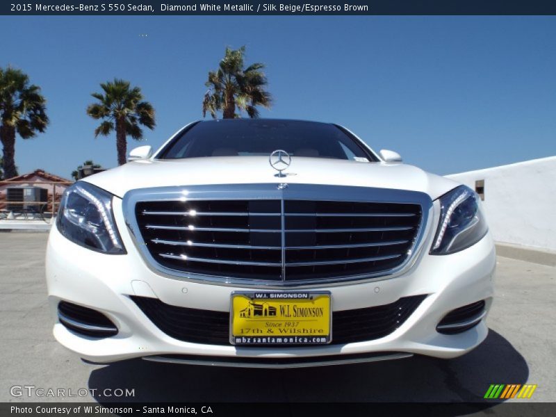 Diamond White Metallic / Silk Beige/Espresso Brown 2015 Mercedes-Benz S 550 Sedan