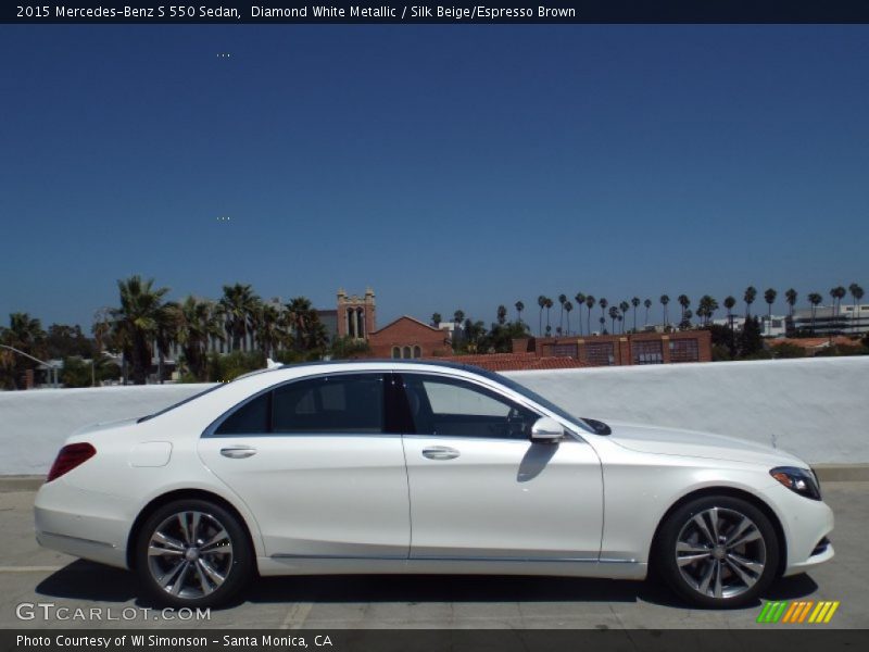 Diamond White Metallic / Silk Beige/Espresso Brown 2015 Mercedes-Benz S 550 Sedan