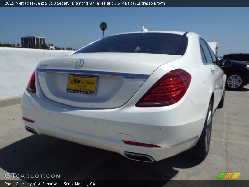 Diamond White Metallic / Silk Beige/Espresso Brown 2015 Mercedes-Benz S 550 Sedan