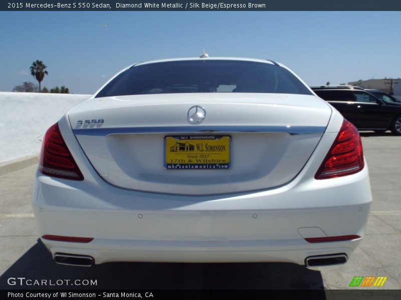 Diamond White Metallic / Silk Beige/Espresso Brown 2015 Mercedes-Benz S 550 Sedan