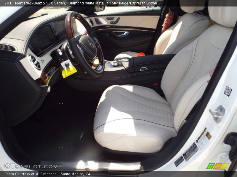 Diamond White Metallic / Silk Beige/Espresso Brown 2015 Mercedes-Benz S 550 Sedan