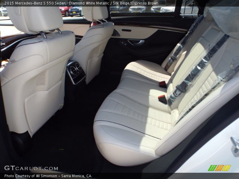 Diamond White Metallic / Silk Beige/Espresso Brown 2015 Mercedes-Benz S 550 Sedan