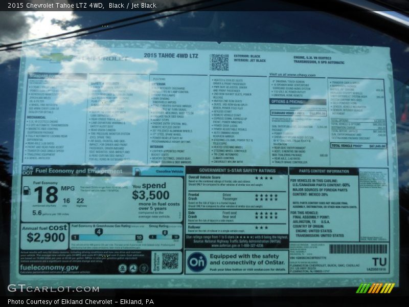 Black / Jet Black 2015 Chevrolet Tahoe LTZ 4WD