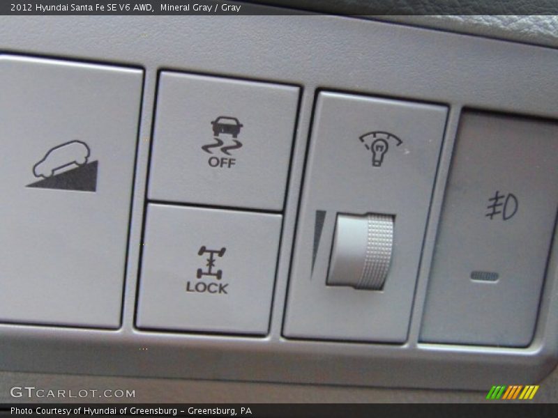 Mineral Gray / Gray 2012 Hyundai Santa Fe SE V6 AWD