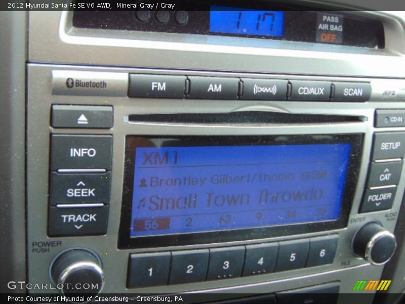 Mineral Gray / Gray 2012 Hyundai Santa Fe SE V6 AWD