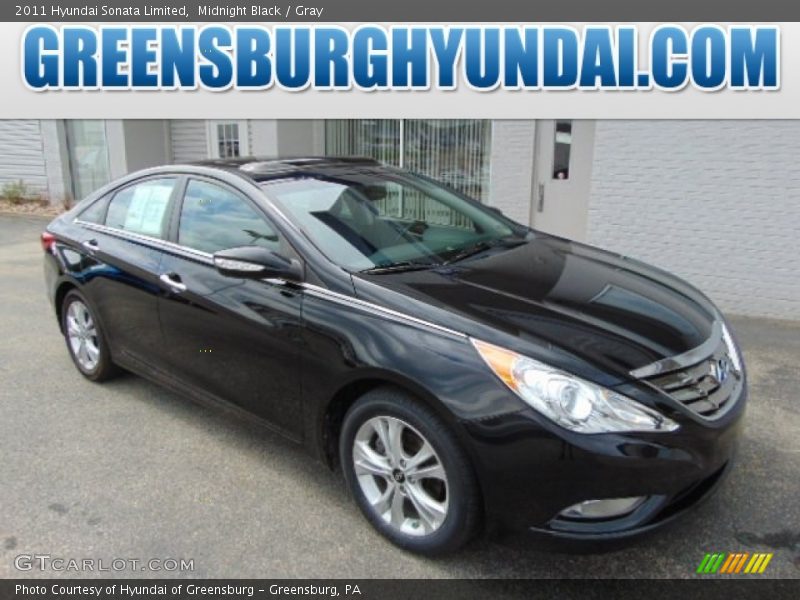 Midnight Black / Gray 2011 Hyundai Sonata Limited