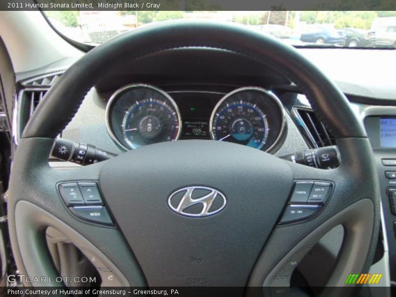 Midnight Black / Gray 2011 Hyundai Sonata Limited