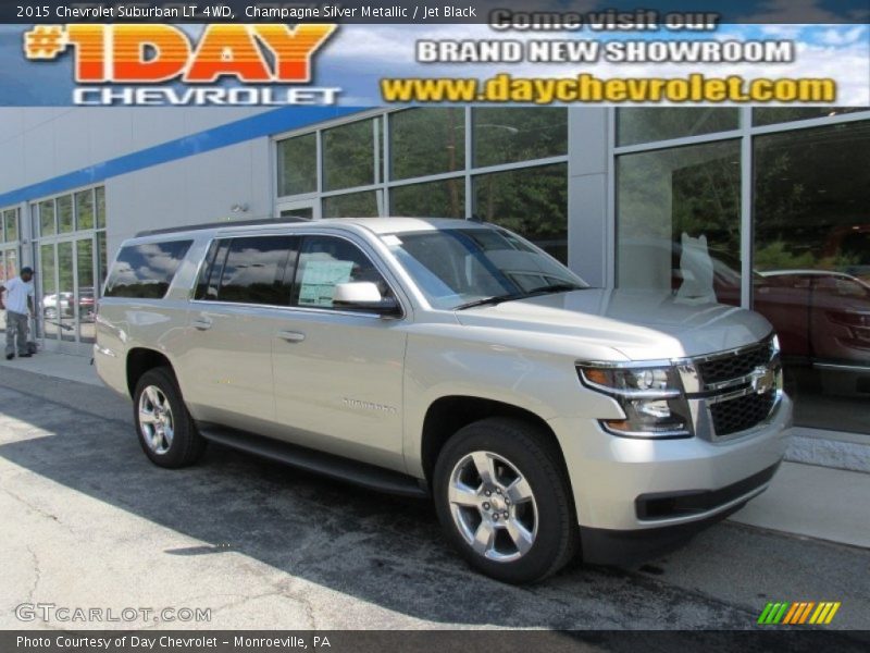 Champagne Silver Metallic / Jet Black 2015 Chevrolet Suburban LT 4WD