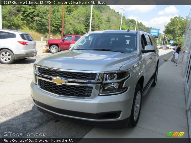 Champagne Silver Metallic / Jet Black 2015 Chevrolet Suburban LT 4WD