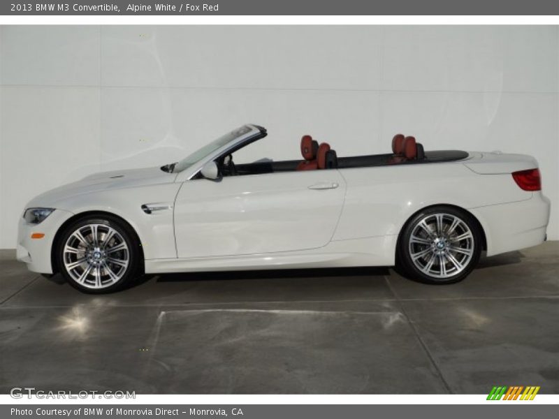 Alpine White / Fox Red 2013 BMW M3 Convertible