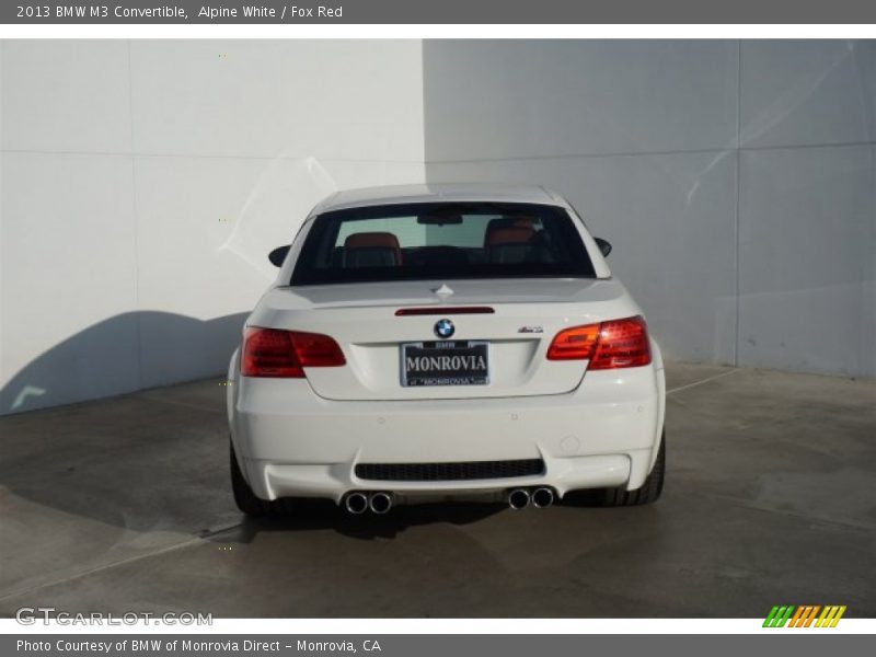 Alpine White / Fox Red 2013 BMW M3 Convertible