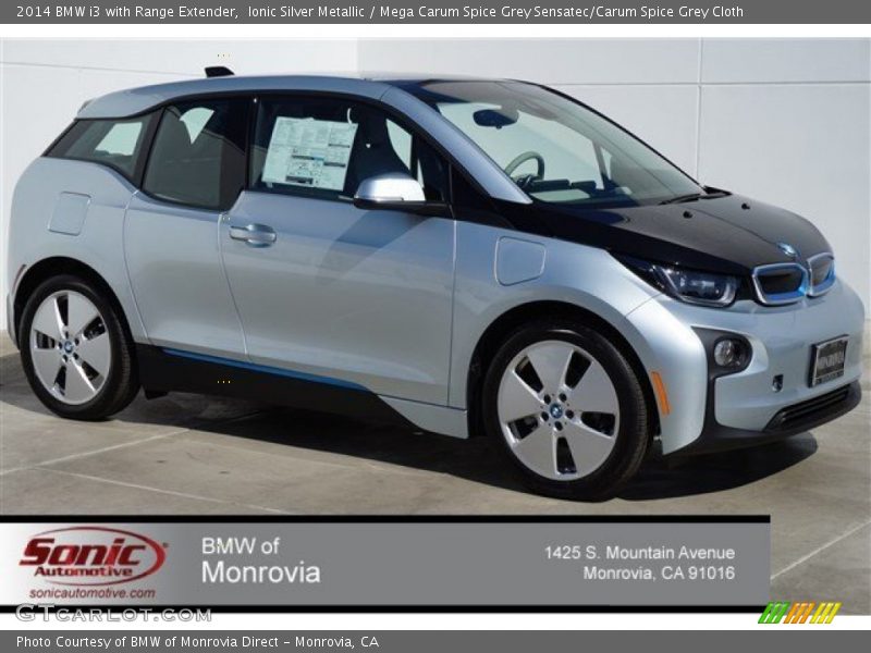 Ionic Silver Metallic / Mega Carum Spice Grey Sensatec/Carum Spice Grey Cloth 2014 BMW i3 with Range Extender