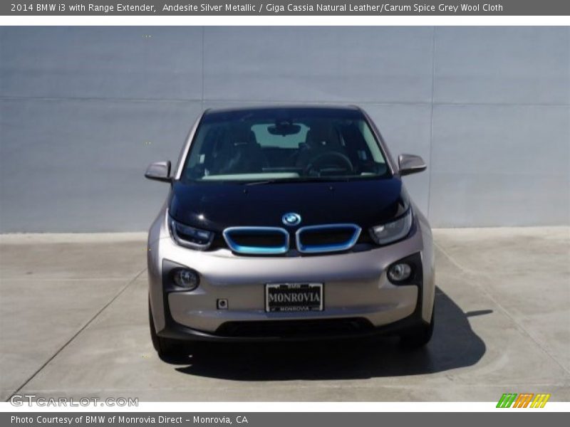 Andesite Silver Metallic / Giga Cassia Natural Leather/Carum Spice Grey Wool Cloth 2014 BMW i3 with Range Extender
